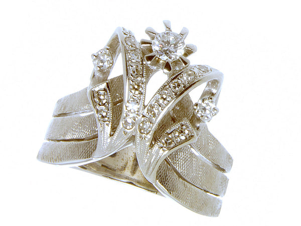 1950s Diamond Tiara Engagement Ring - Chicago Pawners & Jewelers