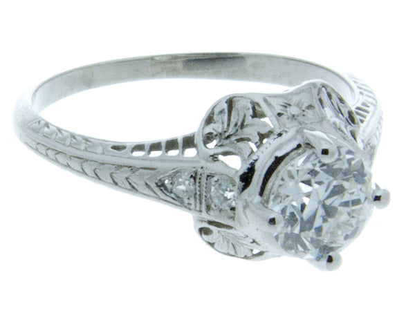 Edwardian Platinum Diamond Engagement Ring - Chicago Pawners & Jewelers