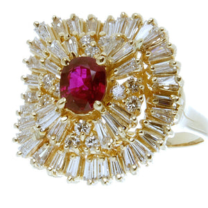 3.00ct Ruby & Diamond Ballerina Ring - Chicago Pawners & Jewelers