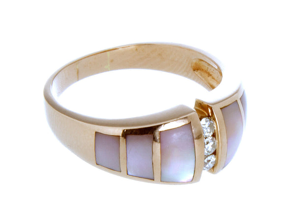 Mother of Pearl & Diamond 14K Ring - Chicago Pawners & Jewelers