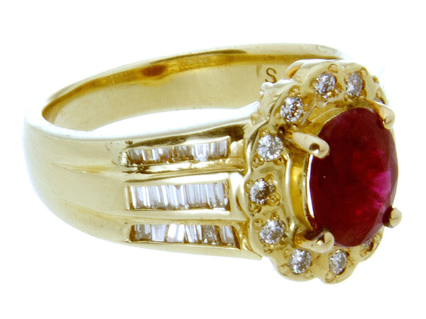 1.96ct Ruby & Diamond Ring - Chicago Pawners & Jewelers