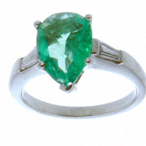 Platinum 1.95ct Emerald & Diamond Ring - Chicago Pawners & Jewelers
