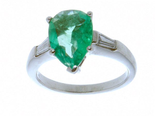 Platinum 1.95ct Emerald & Diamond Ring - Chicago Pawners & Jewelers