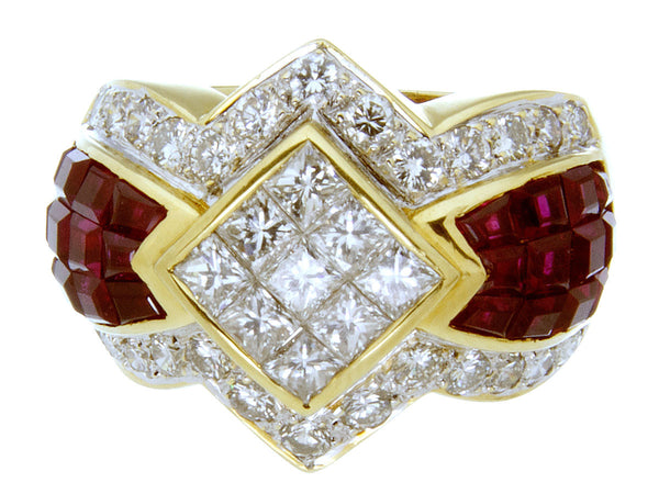 4.50ct Ruby & Diamond Ring in 18kt Gold - Chicago Pawners & Jewelers