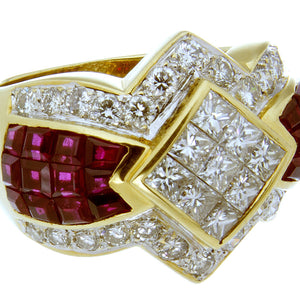 4.50ct Ruby & Diamond Ring in 18kt Gold - Chicago Pawners & Jewelers