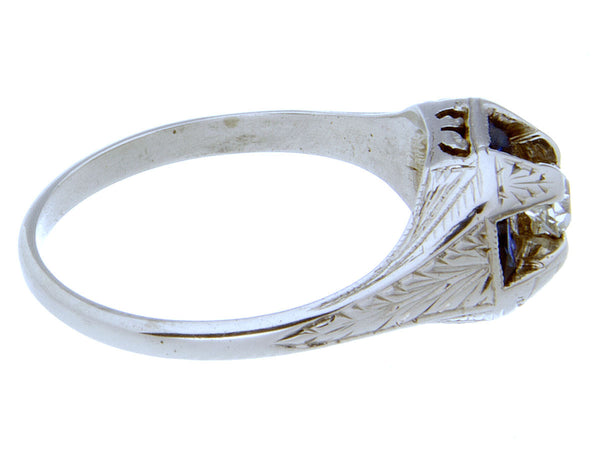 1920s Diamond & Sapphire Engagement Ring - Chicago Pawners & Jewelers