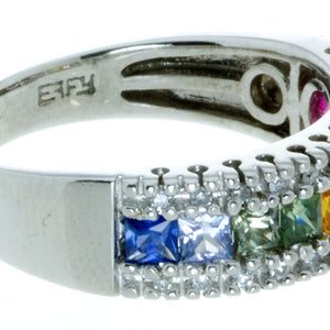 Effy Watercolors Rainbow Sapphire & Diamond Ring - Chicago Pawners & Jewelers