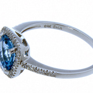 2.00ct Blue Topaz & Diamond Ring - Chicago Pawners & Jewelers