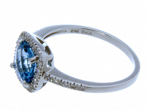 2.00ct Blue Topaz & Diamond Ring - Chicago Pawners & Jewelers