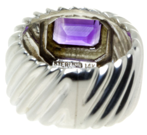 David Yurman 14K & Silver Amethyst Ring - Chicago Pawners & Jewelers