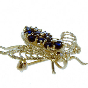 14K Sapphire & Diamond Fly Pin - Chicago Pawners & Jewelers