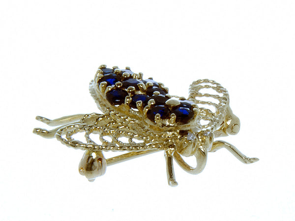 14K Sapphire & Diamond Fly Pin - Chicago Pawners & Jewelers