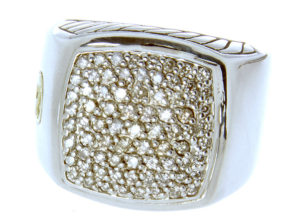 David Yurman Diamond Pave' Signet Ring - Chicago Pawners & Jewelers