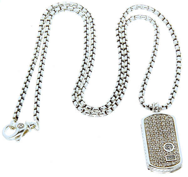David Yurman Pave' Diamond Tag Necklace - Chicago Pawners & Jewelers