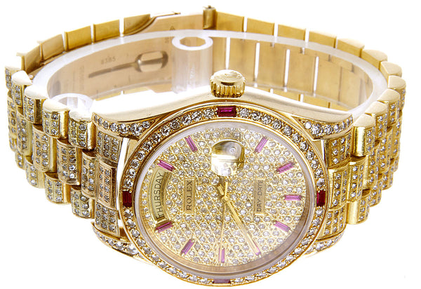 Rolex Day-Date Diamond & Ruby President - Chicago Pawners & Jewelers