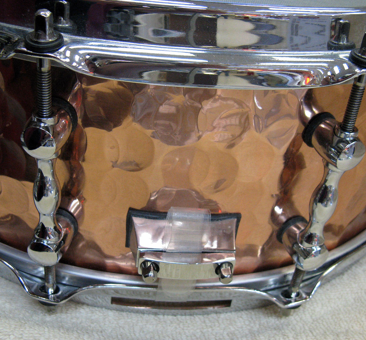 Used Crush Hammered Brass Snare Drum 13X7in