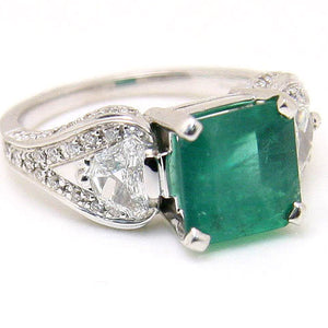 Designer 4.17ct Emerald & Diamond Ring - Chicago Pawners & Jewelers