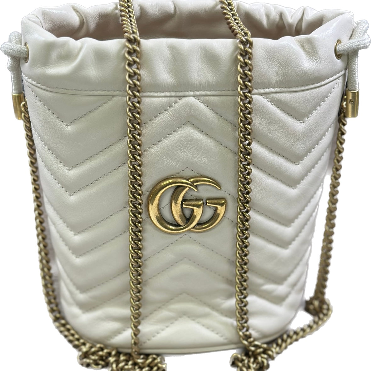 GG Marmont mini bag in white leather