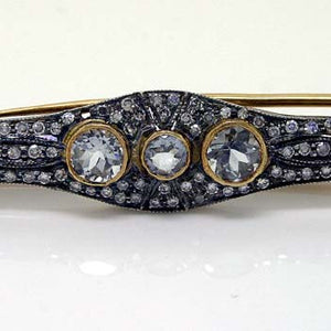 Aquamarine & Diamond Pin - Chicago Pawners & Jewelers