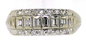 Vintage Round & Baguette Diamond Band Ring - Chicago Pawners & Jewelers