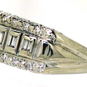 Vintage Round & Baguette Diamond Band Ring - Chicago Pawners & Jewelers