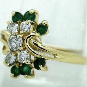 14K Emerald & Diamond Cocktail Ring - Chicago Pawners & Jewelers