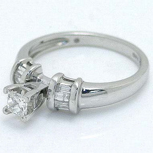 Platinum 1/2ct Princess Diamond Engagement Ring - Chicago Pawners & Jewelers