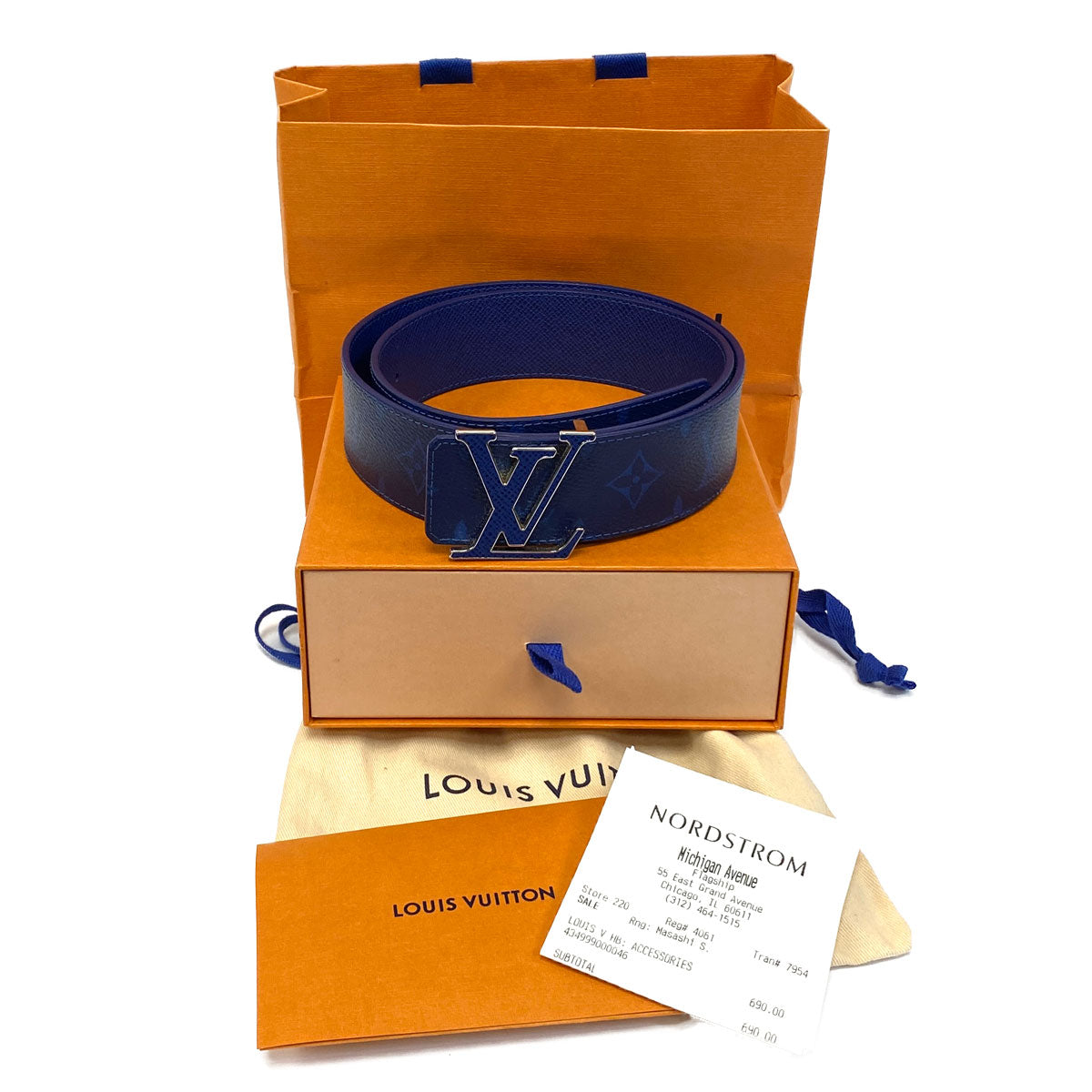 Louis Vuitton Initiales Reversible Belt - Cobalt Blue – Chicago