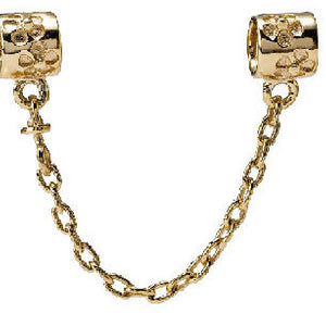 Pandora Flower Safety Chain 14kt Gold Charm -  750312 - Chicago Pawners & Jewelers