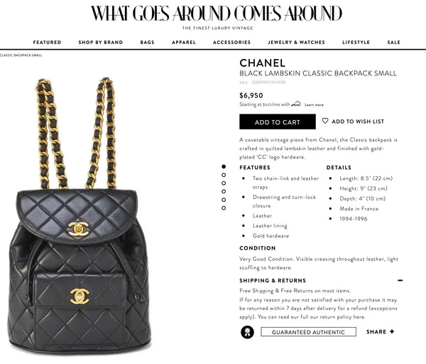 Chanel Quilted CC Classic Small Backpack - Chicago Pawners & Jewelers