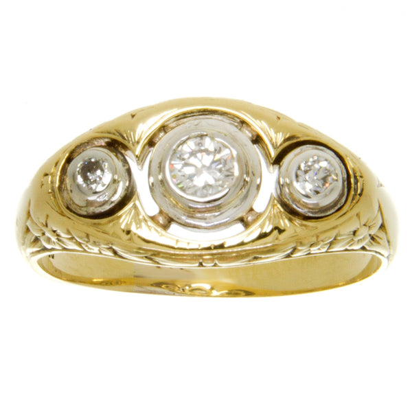 Art Deco 3 Stone Diamond Anniversary Ring - Chicago Pawners & Jewelers
