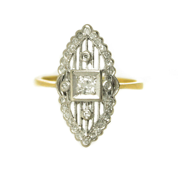 Art Deco Diamond Navette Ring - Chicago Pawners & Jewelers