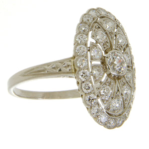 Platinum Art Deco Diamond Cocktail Ring - Chicago Pawners & Jewelers