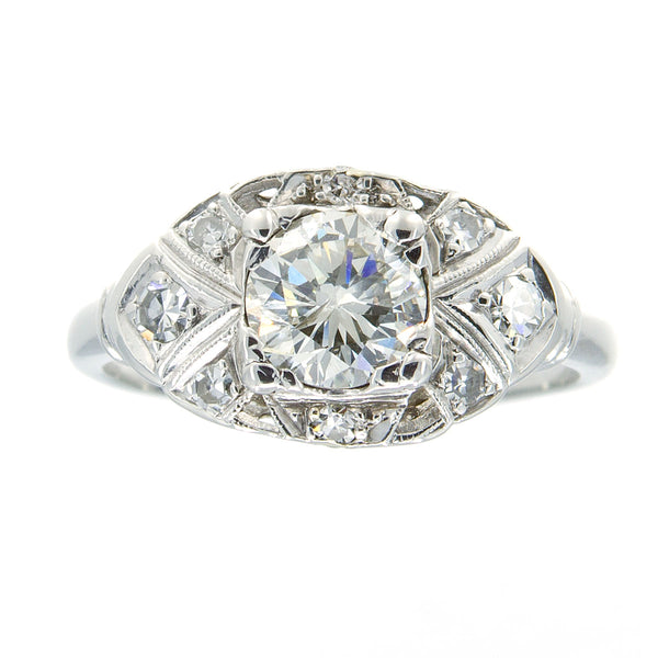 Art Deco 1.24ct Diamond Engagement Ring