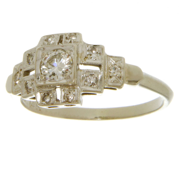 Art Deco 14K Diamond Engagement Ring - Chicago Pawners & Jewelers