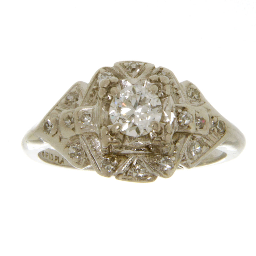 Platinum Art Deco Diamond Engagement Ring - Chicago Pawners & Jewelers