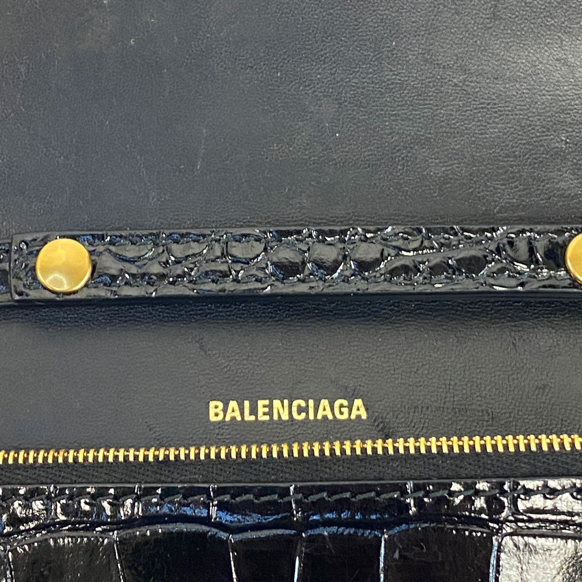 Balenciaga Hourglass Chain Wallet Leather Yellow