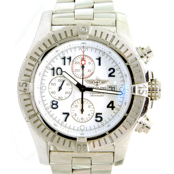 Breitling Super Avenger with White Arabic Dial - Chicago Pawners & Jewelers