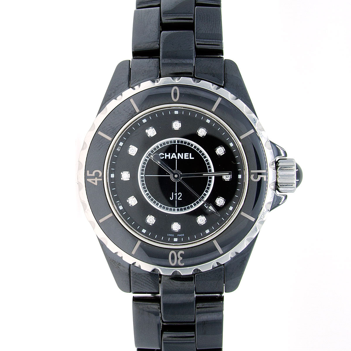 Chanel H1625 J12 Diamonds Black Ceramic Ladies Watch
