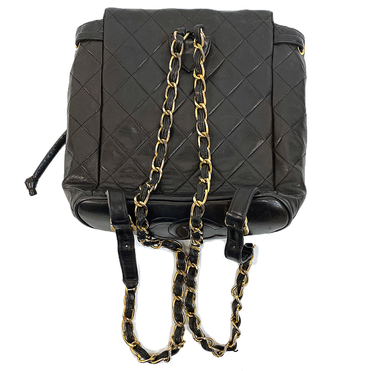 Chanel, Vintage mini black lambskin quilted handbag with gold hardware.  Leather ref.1001999 - Joli Closet