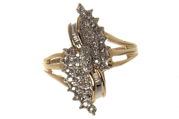 Baguette & Round Diamond Cocktail Ring - Chicago Pawners & Jewelers