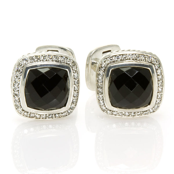 David Yurman Albion Black Onyx & Diamond Cufflinks - Chicago Pawners & Jewelers