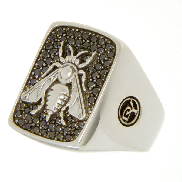 David Yurman Petrvs Bee Signet Ring with Black Diamonds - Chicago Pawners & Jewelers