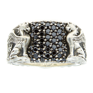 David Yurman Black Diamond Griffin Signet Ring - Chicago Pawners & Jewelers