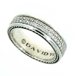 David Yurman Streamling 2 Row Diamond Wedding Band - Chicago Pawners & Jewelers
