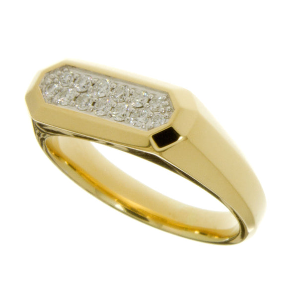 David Yurman Streamline 18K Diamond Signet Ring - Chicago Pawners & Jewelers