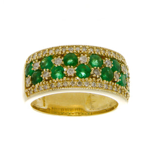 Effy 2.00ct Emerald & Diamond Band Ring - Chicago Pawners & Jewelers