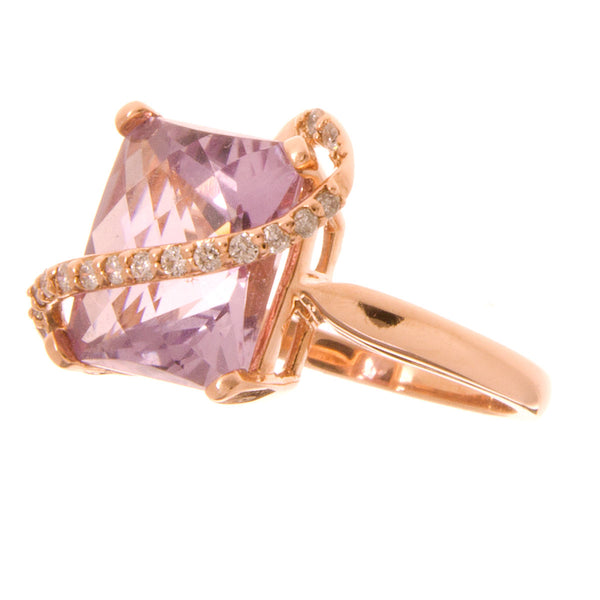 Effy Rose Gold Amethyst & Diamond Ring - Chicago Pawners & Jewelers