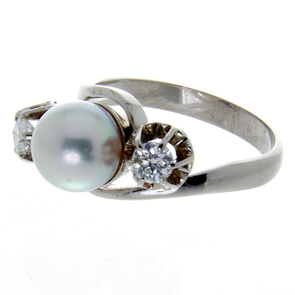 1950s Pearl & Diamond Ring - Chicago Pawners & Jewelers