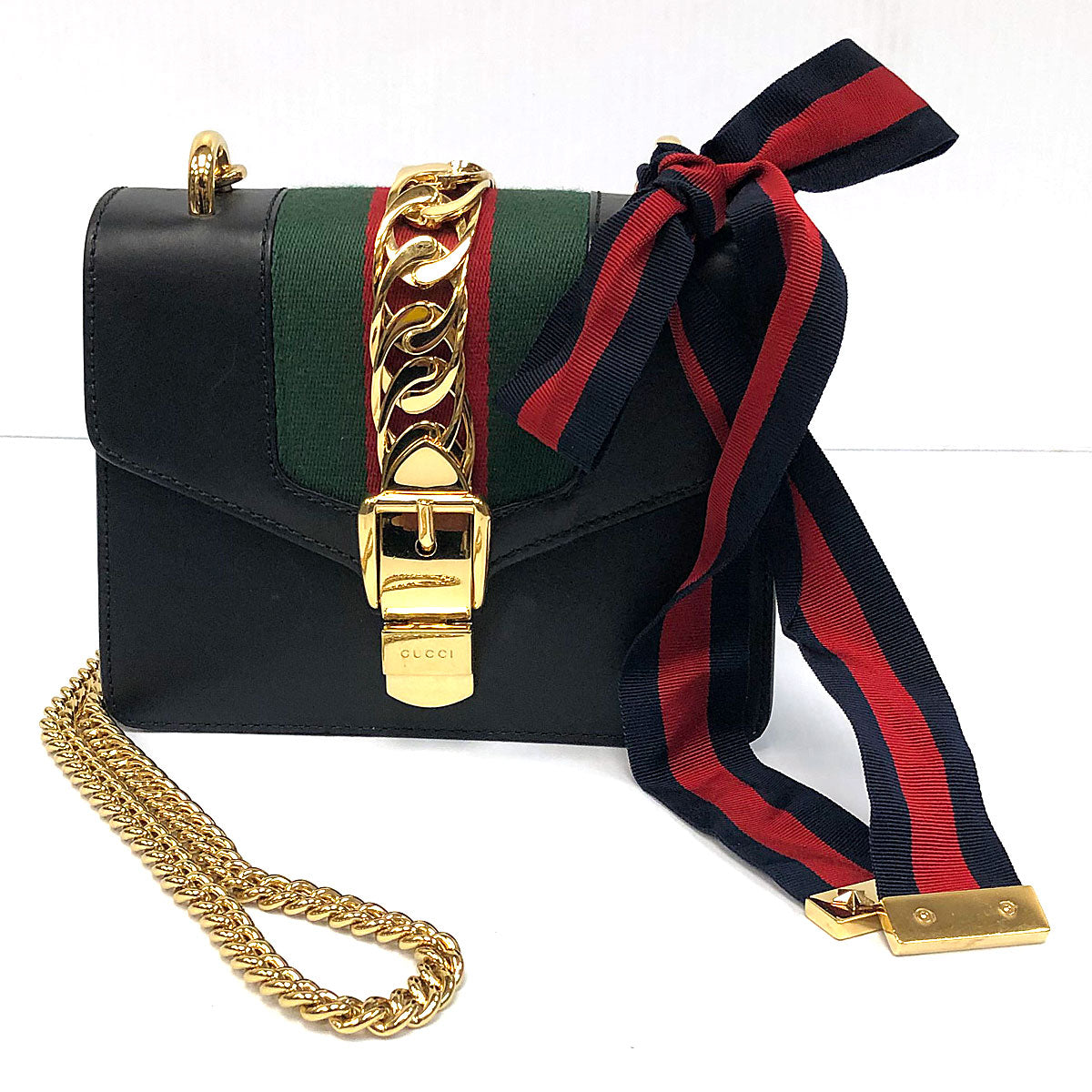 Pre-Owned Gucci Sylvie Chain Shoulder Bag Leather Mini, Rolland's Jewelers